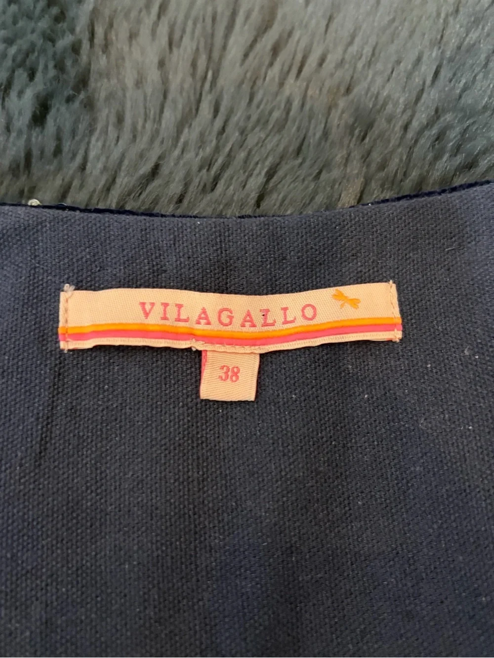 Vilagallo Anthropologie Navy Velvet Beaded Sequin Embellished Jacket Blazer US 6